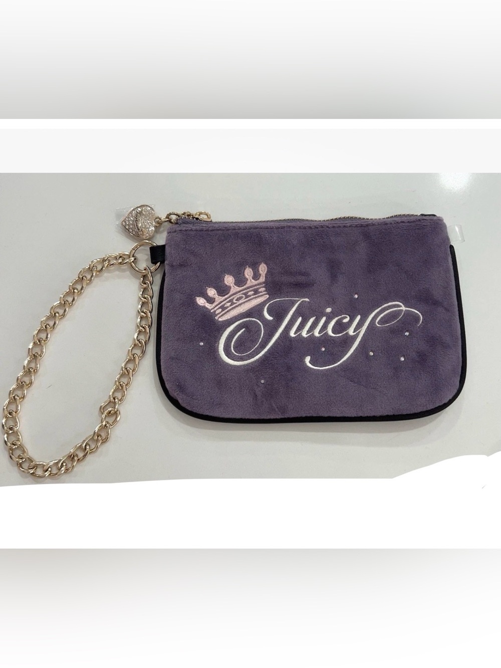 Juicy Couture Purple Velour Chain Wristlet